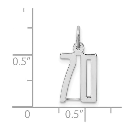 Sterlingsilber Silber/rhodiniert Länglich Zahl 70 Charm