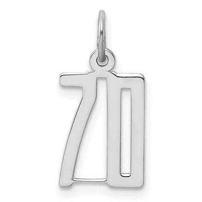 Sterlingsilber Silber/rhodiniert Länglich Zahl 70 Charm