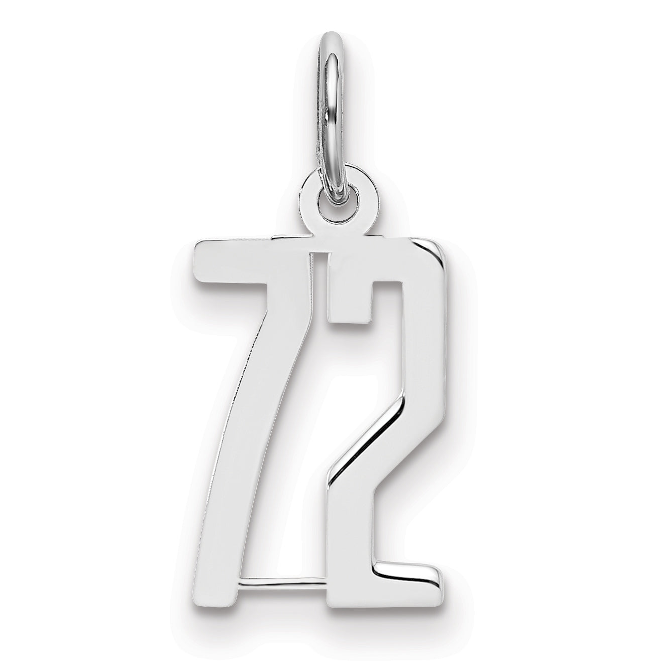 Sterlingsilber Silber/rhodiniert Länglich Zahl 72 Charm