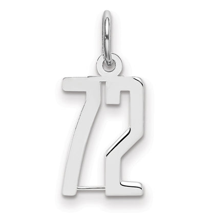 Sterlingsilber Silber/rhodiniert Länglich Zahl 72 Charm
