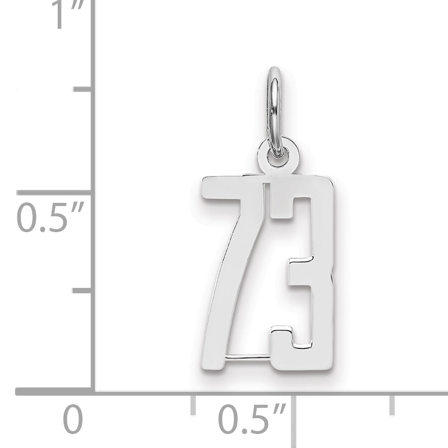 Sterlingsilber Silber/rhodiniert Länglich Zahl 73 Charm