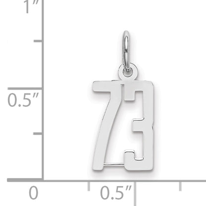 Sterlingsilber Silber/rhodiniert Länglich Zahl 73 Charm