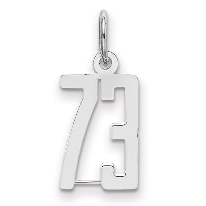Sterlingsilber Silber/rhodiniert Länglich Zahl 73 Charm