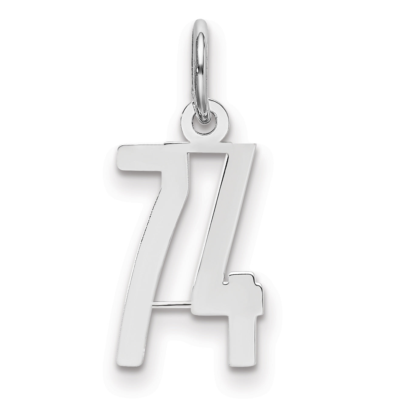 Sterlingsilber Silber/rhodiniert Länglich Zahl 74 Charm