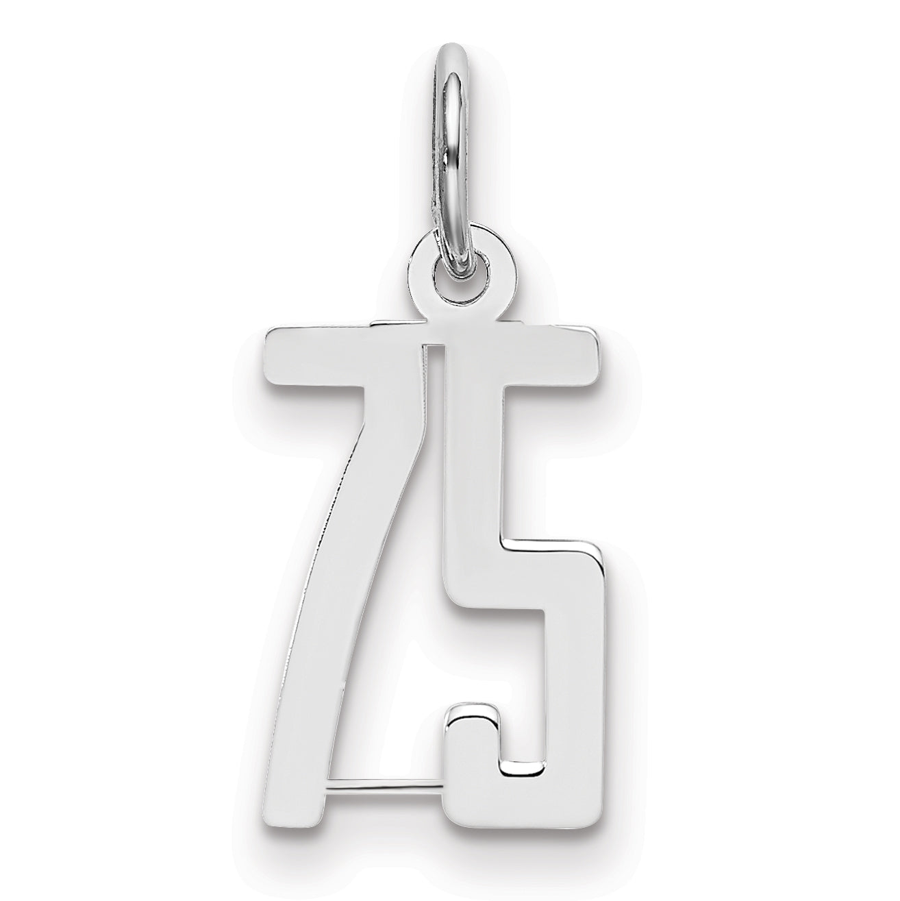 Sterlingsilber Silber/rhodiniert Länglich Zahl 75 Charm