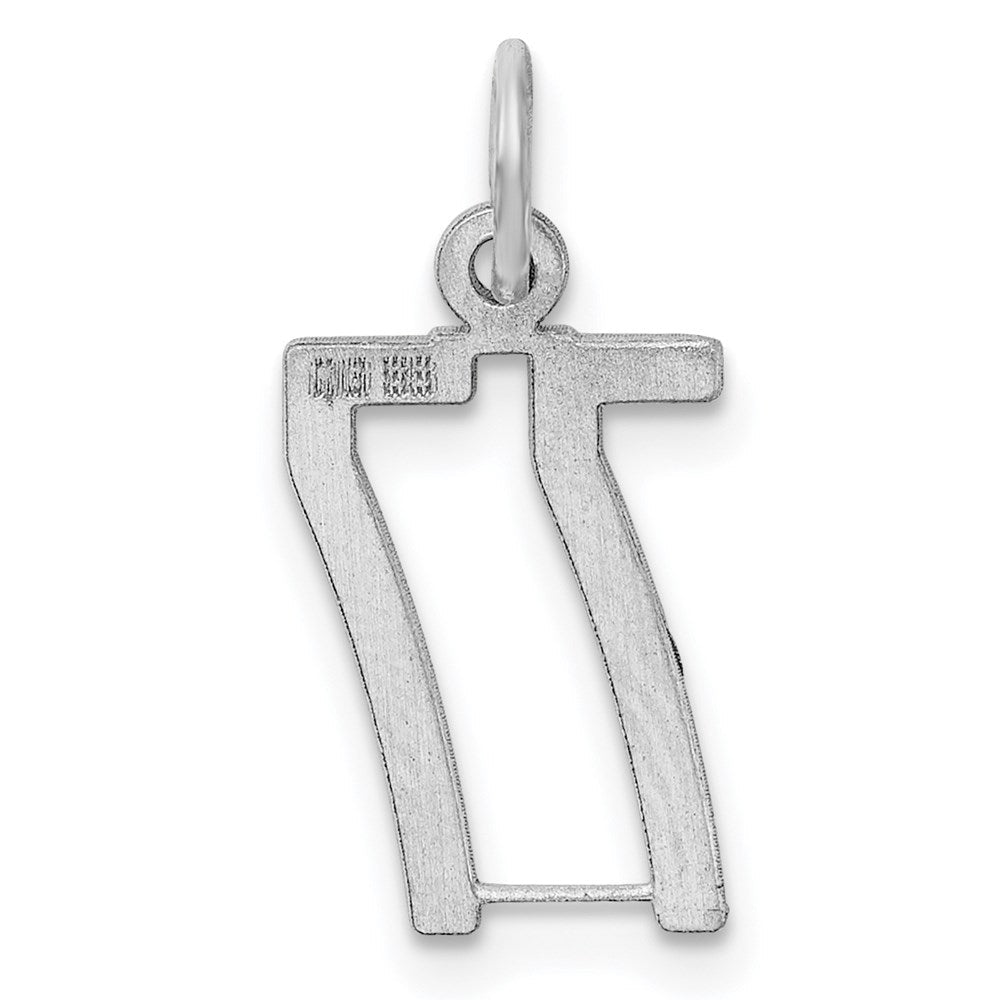 Sterlingsilber Silber/rhodiniert Länglich Zahl 77 Charm