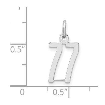 Sterlingsilber Silber/rhodiniert Länglich Zahl 77 Charm