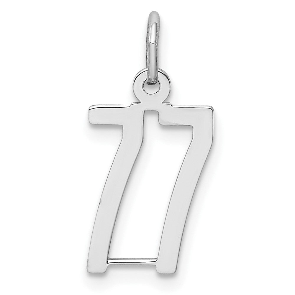 Sterlingsilber Silber/rhodiniert Länglich Zahl 77 Charm