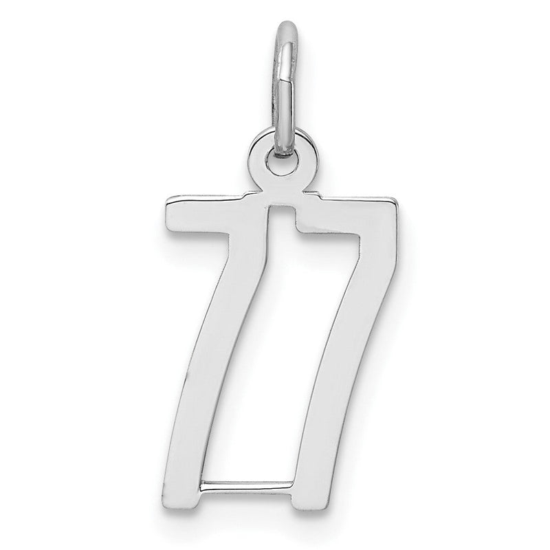 Sterlingsilber Silber/rhodiniert Länglich Zahl 77 Charm