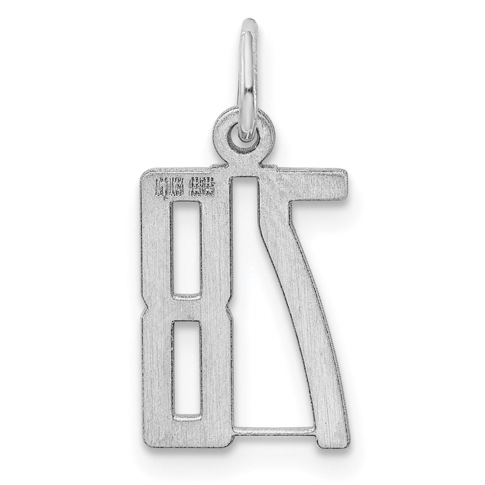 Sterlingsilber Silber/rhodiniert Länglich Zahl 78 Charm
