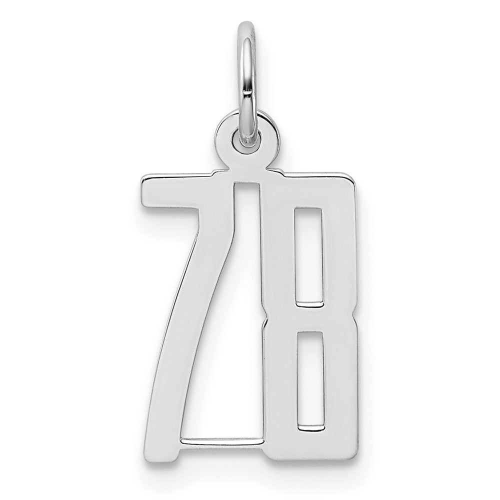 Sterlingsilber Silber/rhodiniert Länglich Zahl 78 Charm