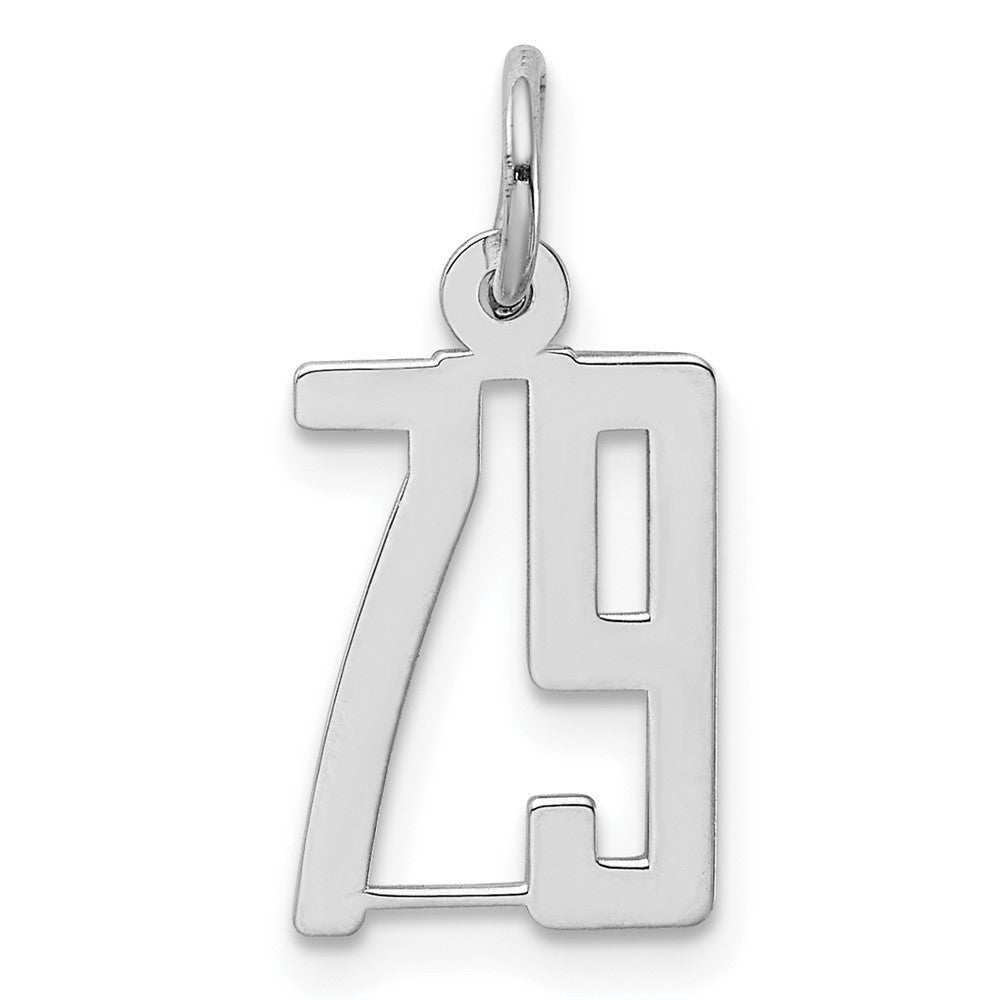 Sterlingsilber Silber/rhodiniert Länglich Zahl 79 Charm
