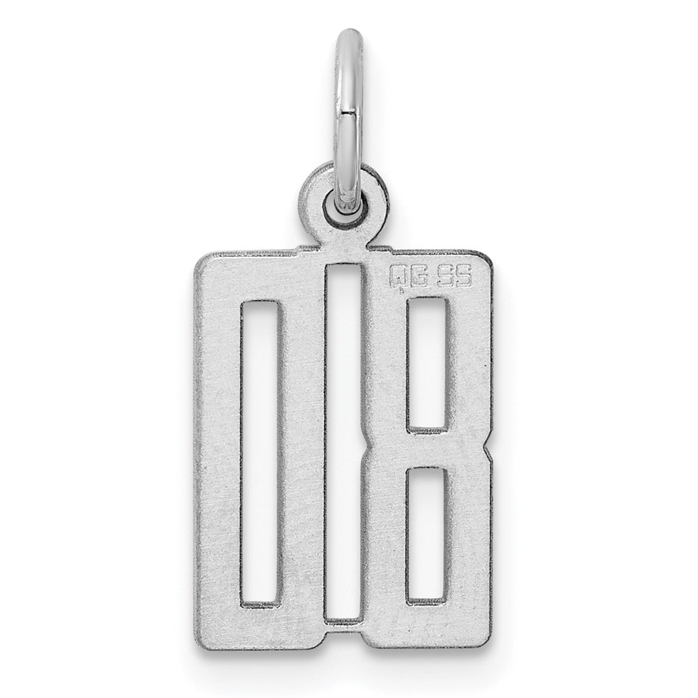 Sterlingsilber Silber/rhodiniert Länglich Zahl 80 Charm