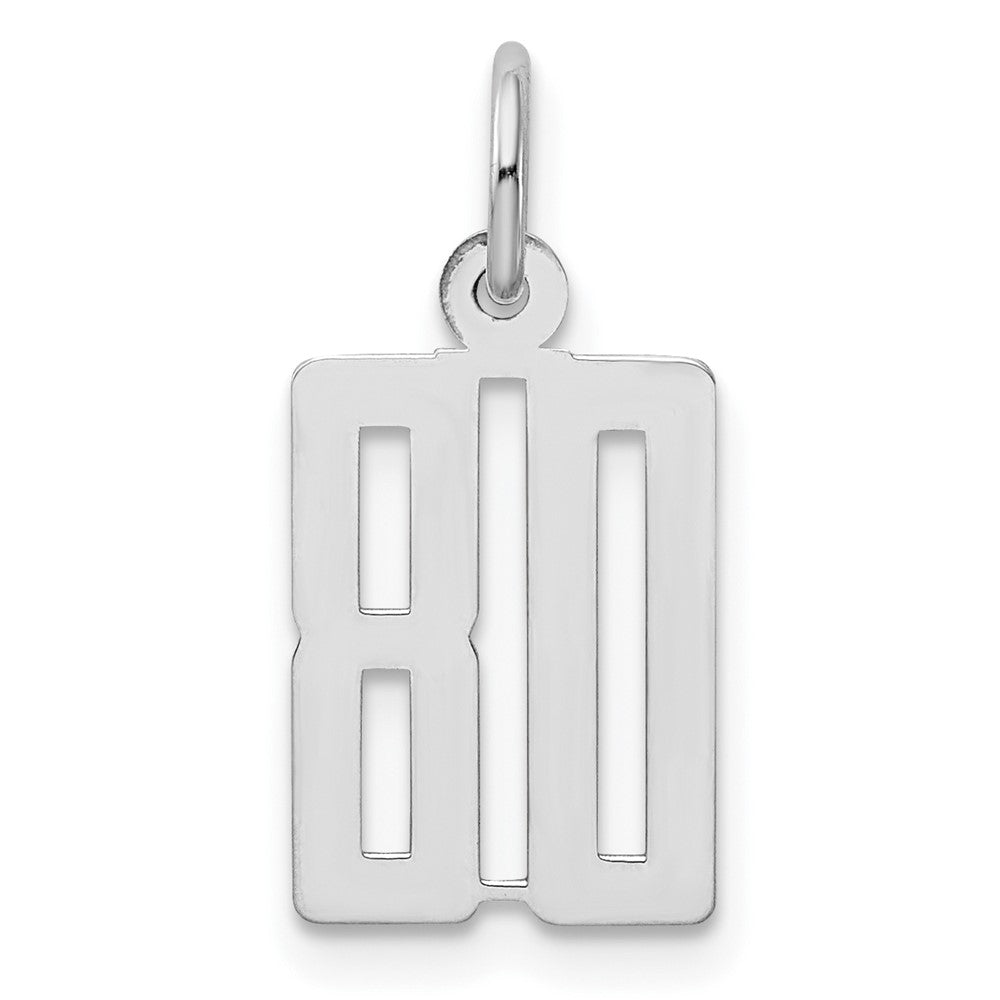 Sterlingsilber Silber/rhodiniert Länglich Zahl 80 Charm