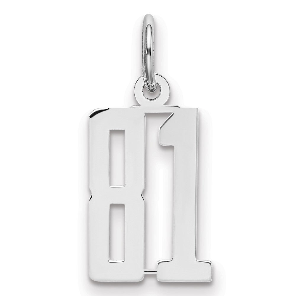 Sterlingsilber Silber/rhodiniert Länglich Zahl 81 Charm