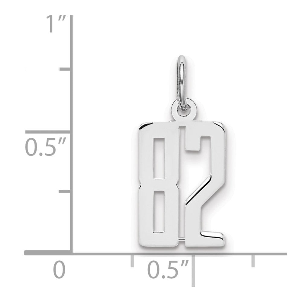 Sterlingsilber Silber/rhodiniert Länglich Zahl 82 Charm