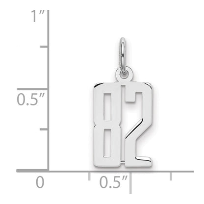 Sterlingsilber Silber/rhodiniert Länglich Zahl 82 Charm