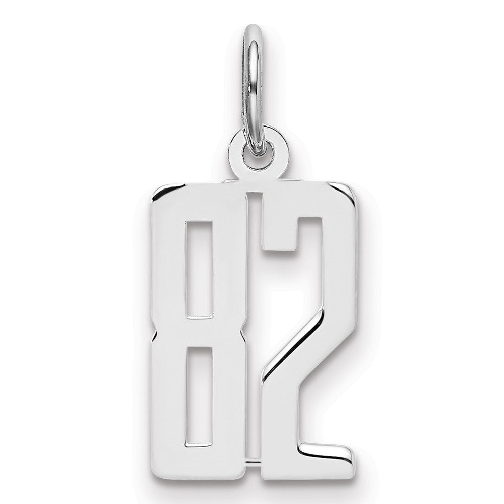 Sterlingsilber Silber/rhodiniert Länglich Zahl 82 Charm