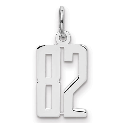 Sterlingsilber Silber/rhodiniert Länglich Zahl 82 Charm
