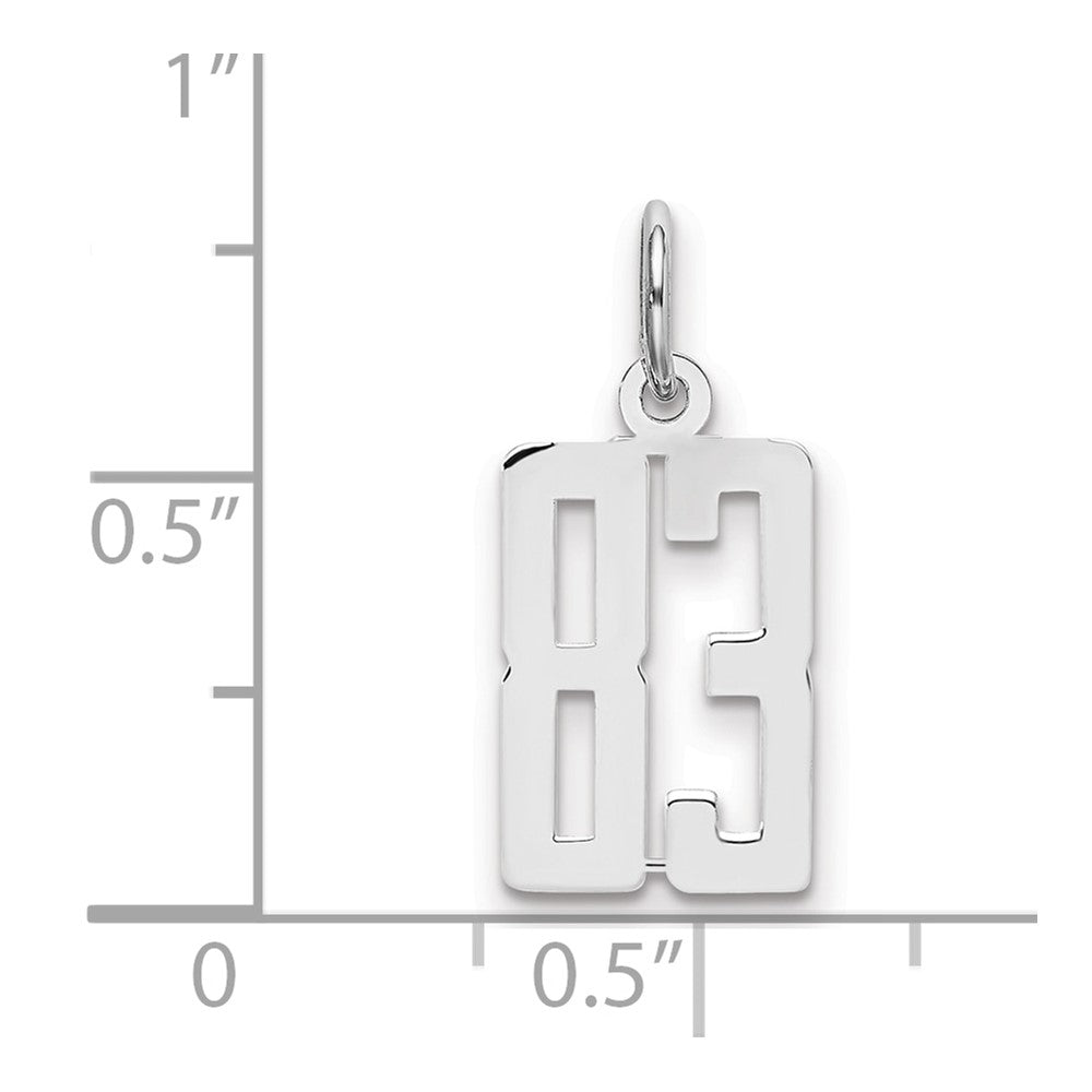 Sterlingsilber Silber/rhodiniert Länglich Zahl 83 Charm
