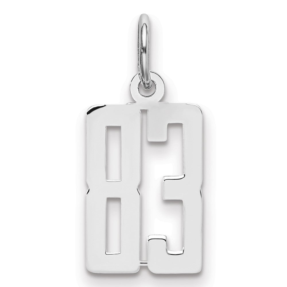 Sterlingsilber Silber/rhodiniert Länglich Zahl 83 Charm