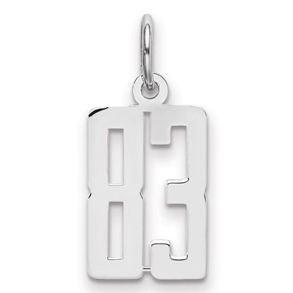 Sterlingsilber Silber/rhodiniert Länglich Zahl 83 Charm
