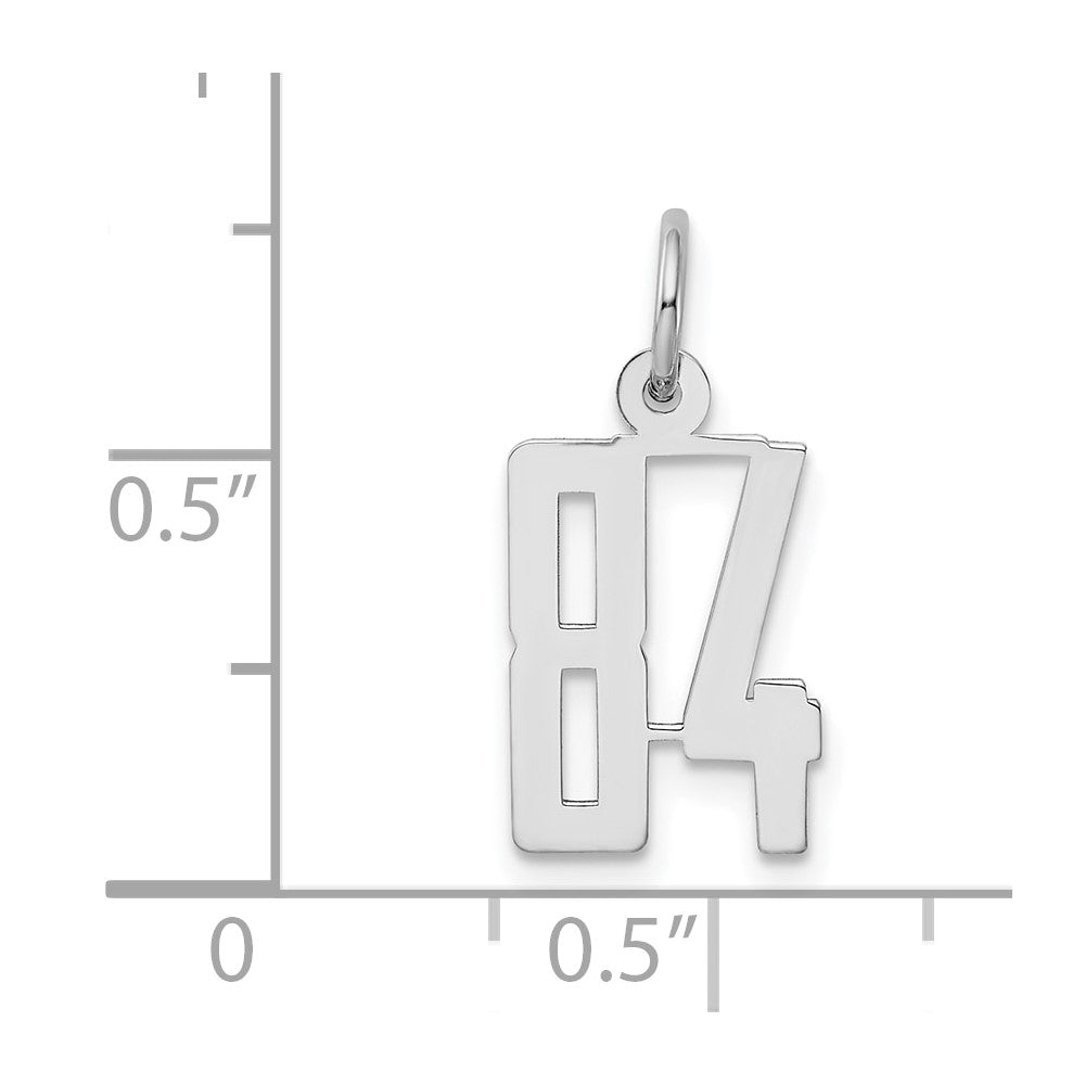 Sterlingsilber Silber/rhodiniert Länglich Zahl 84 Charm
