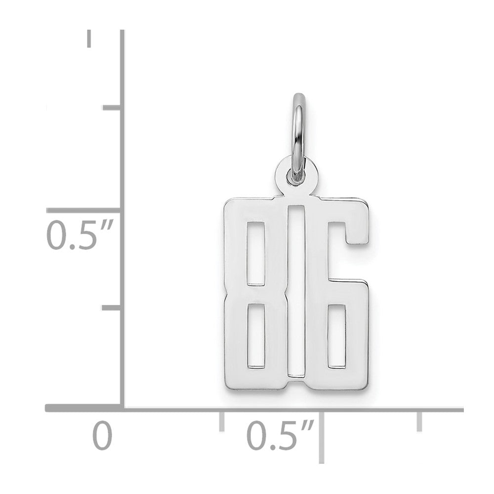 Sterlingsilber Silber/rhodiniert Länglich Zahl 86 Charm