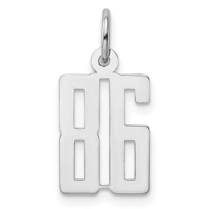 Sterlingsilber Silber/rhodiniert Länglich Zahl 86 Charm