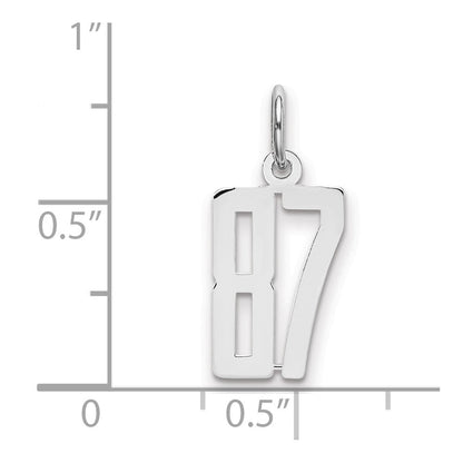 Sterlingsilber Silber/rhodiniert Länglich Zahl 87 Charm