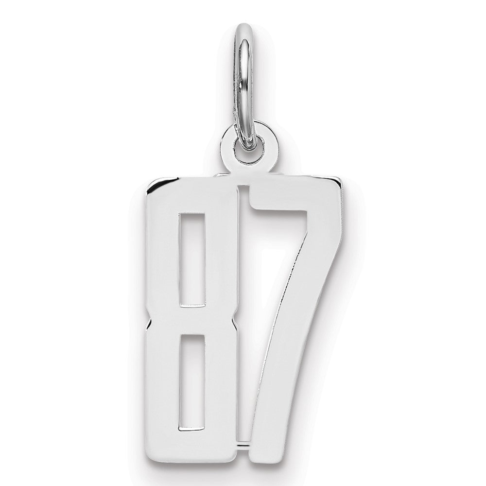 Sterlingsilber Silber/rhodiniert Länglich Zahl 87 Charm