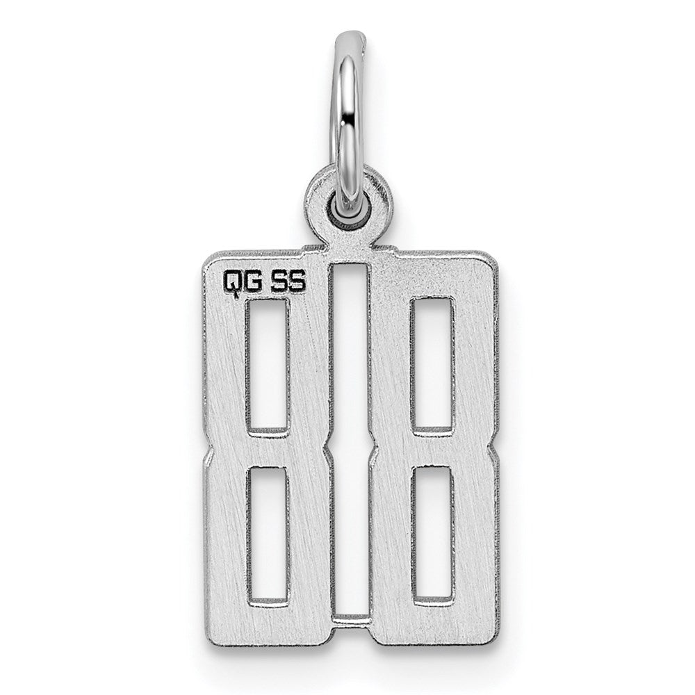 Sterlingsilber Silber/rhodiniert Länglich Zahl 88 Charm