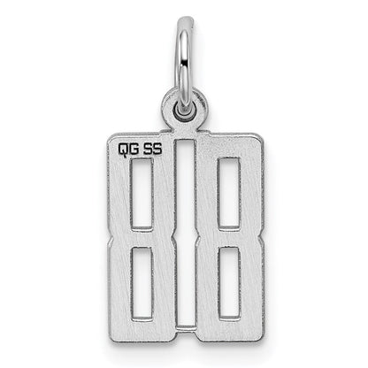 Sterlingsilber Silber/rhodiniert Länglich Zahl 88 Charm
