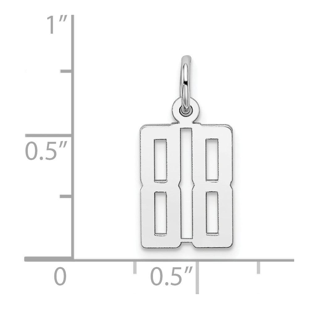 Sterlingsilber Silber/rhodiniert Länglich Zahl 88 Charm