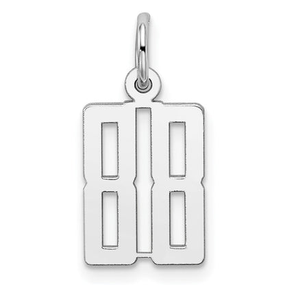 Sterlingsilber Silber/rhodiniert Länglich Zahl 88 Charm