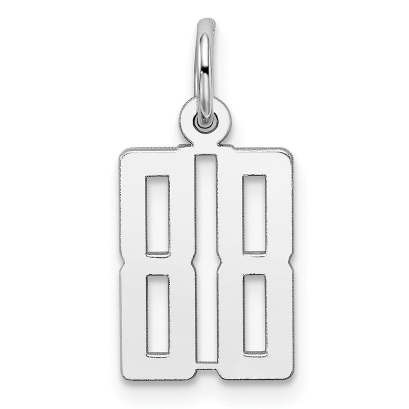 Sterlingsilber Silber/rhodiniert Länglich Zahl 88 Charm