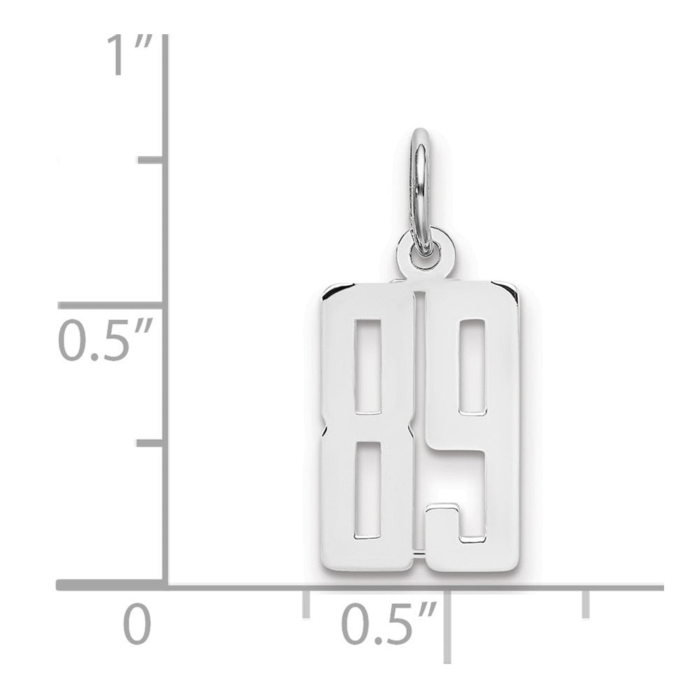 Sterlingsilber Silber/rhodiniert Länglich Zahl 89 Charm