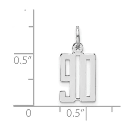 Sterlingsilber Silber/rhodiniert Länglich Zahl 90 Charm