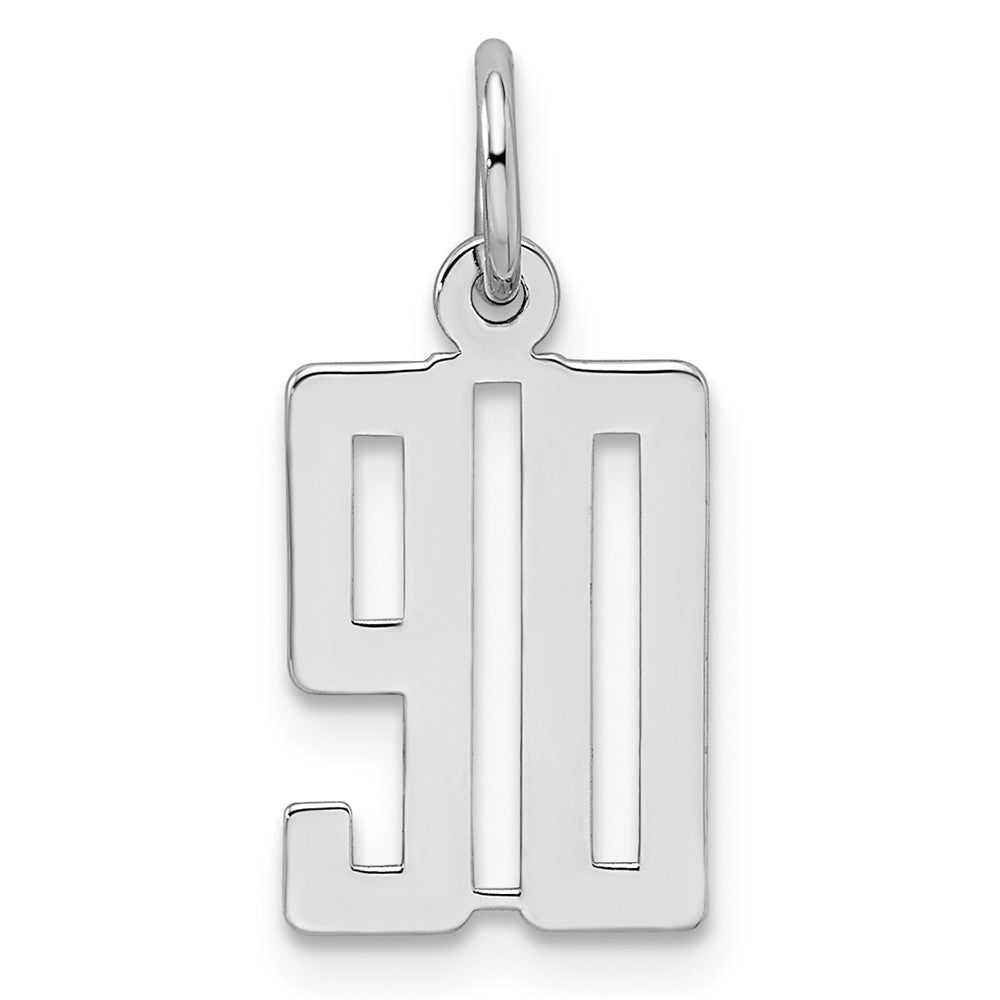 Sterlingsilber Silber/rhodiniert Länglich Zahl 90 Charm