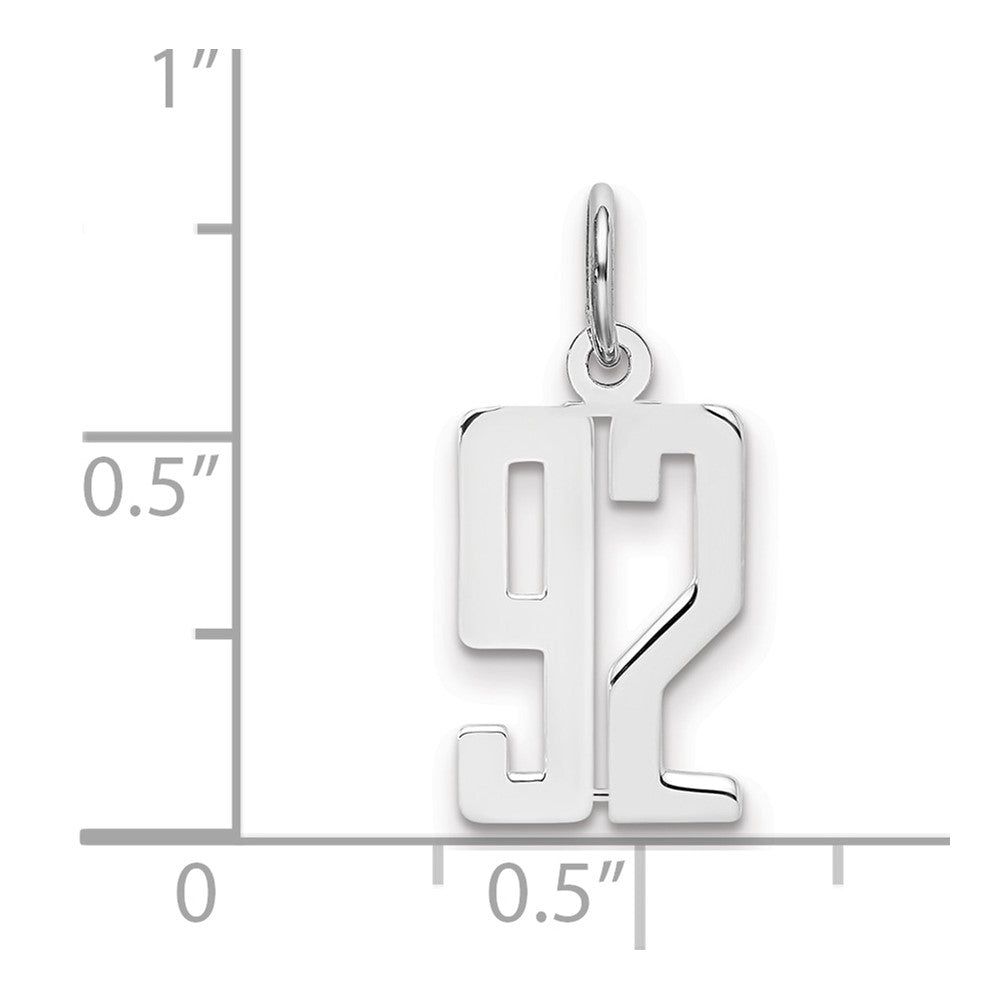 Sterlingsilber Silber/rhodiniert Länglich Zahl 92 Charm