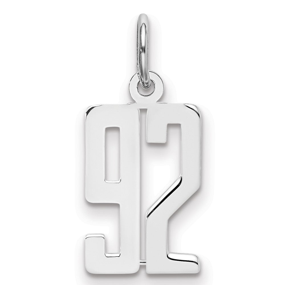 Sterlingsilber Silber/rhodiniert Länglich Zahl 92 Charm