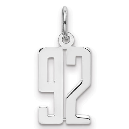 Sterlingsilber Silber/rhodiniert Länglich Zahl 92 Charm