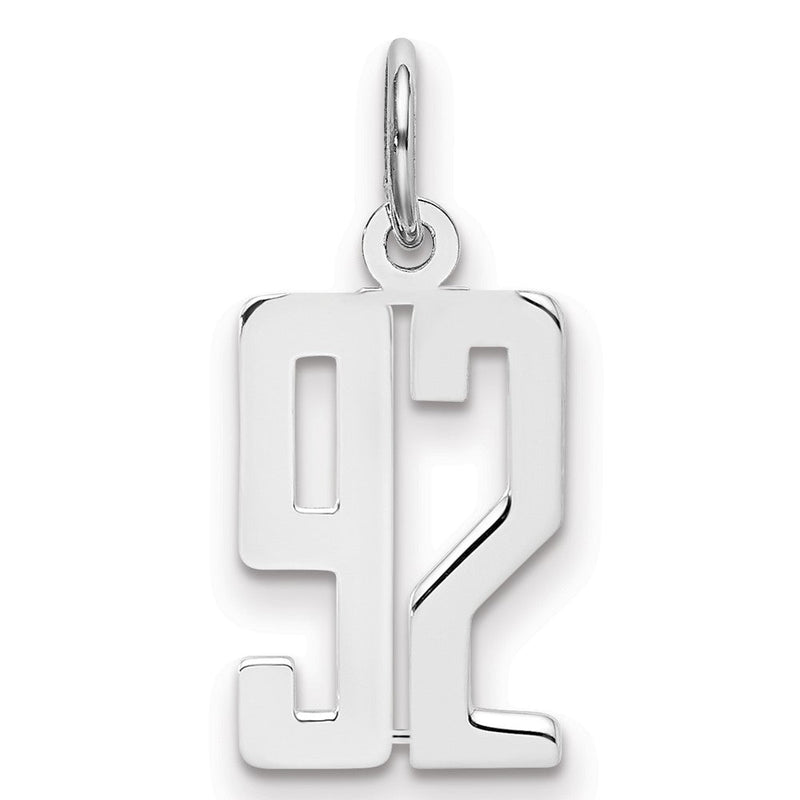 Sterlingsilber Silber/rhodiniert Länglich Zahl 92 Charm