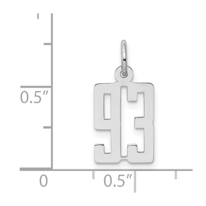 Sterlingsilber Silber/rhodiniert Länglich Zahl 93 Charm