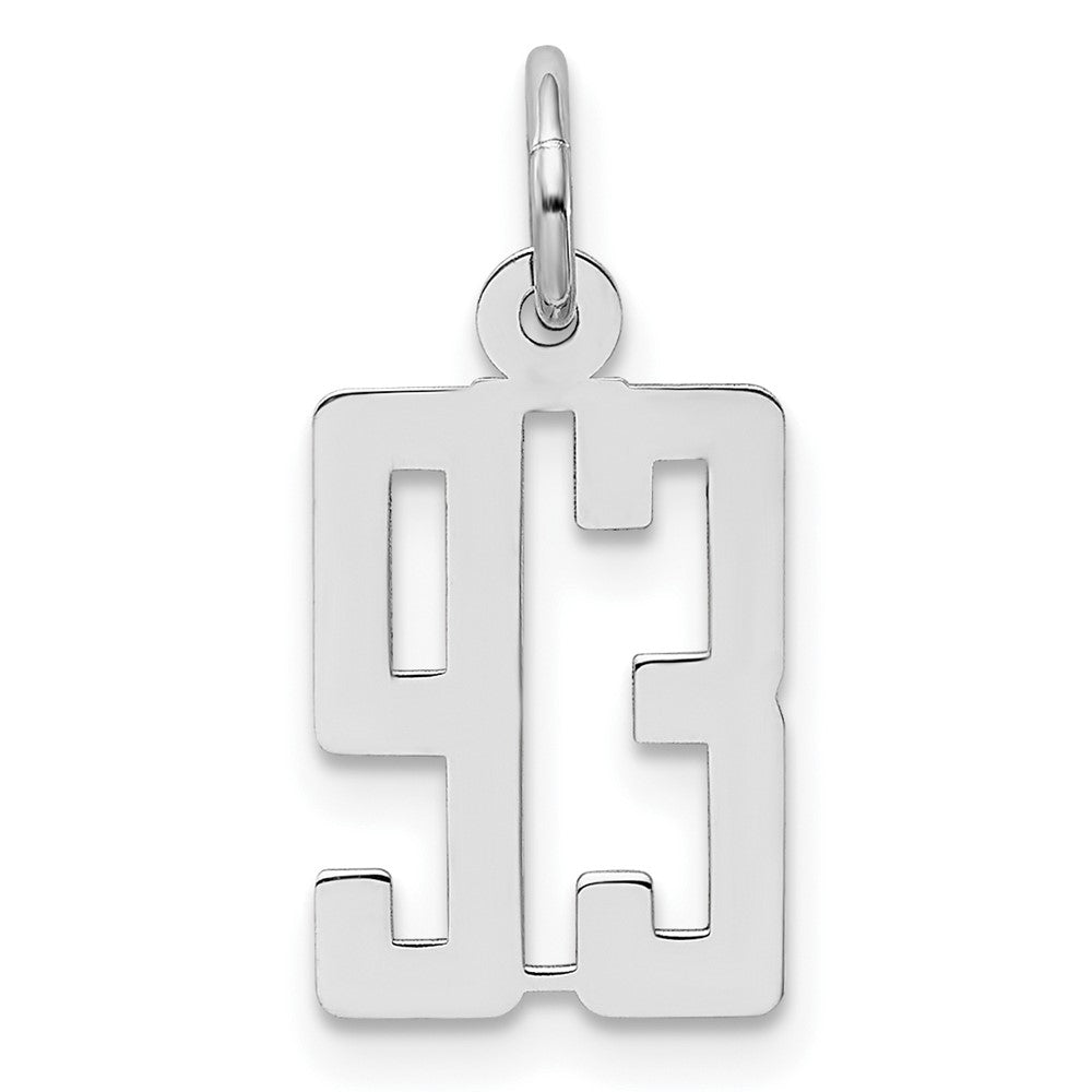Sterlingsilber Silber/rhodiniert Länglich Zahl 93 Charm