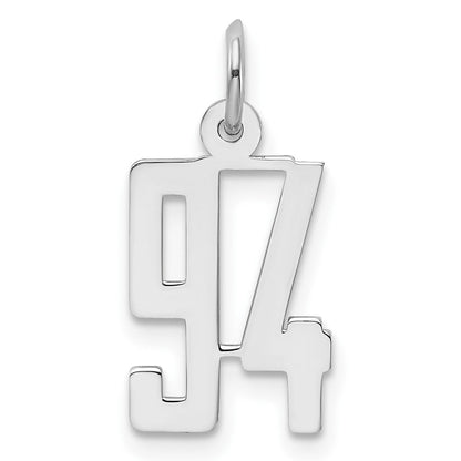Sterlingsilber Silber/rhodiniert Länglich Zahl 94 Charm