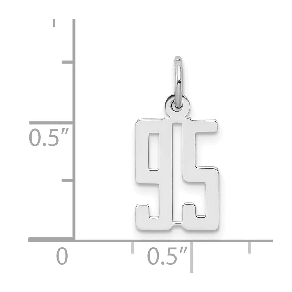 Sterlingsilber Silber/rhodiniert Länglich Zahl 95 Charm