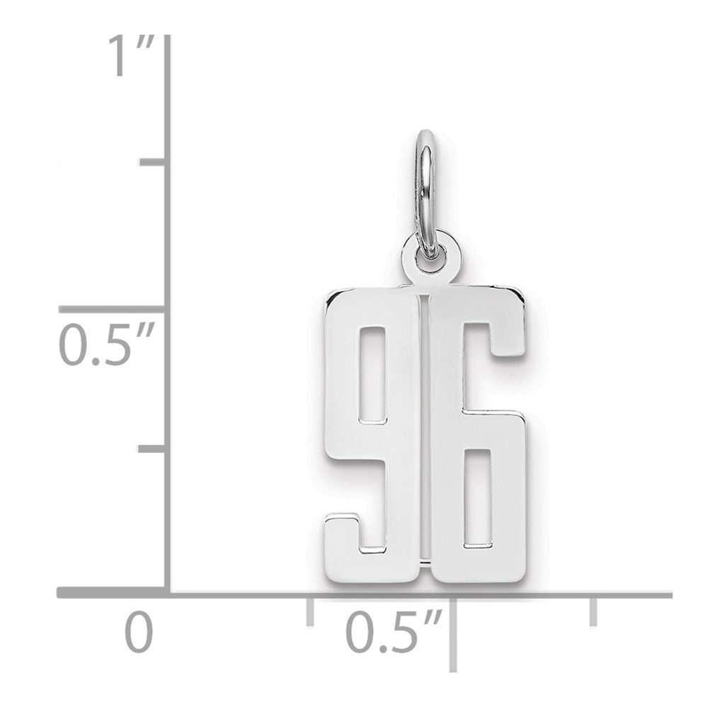Sterlingsilber Silber/rhodiniert Länglich Zahl 96 Charm