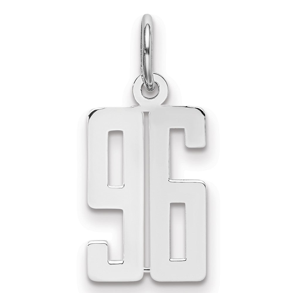 Sterlingsilber Silber/rhodiniert Länglich Zahl 96 Charm