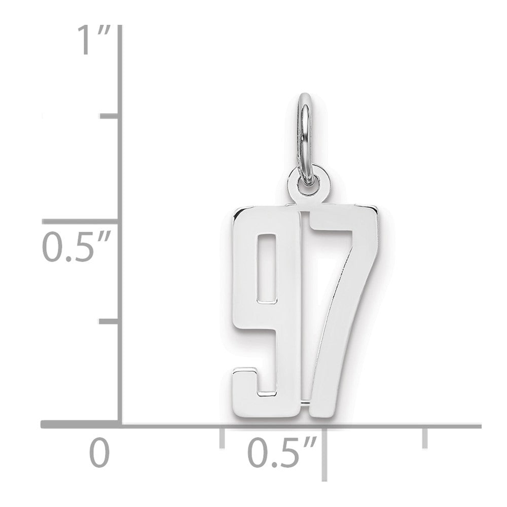 Sterlingsilber Silber/rhodiniert Länglich Zahl 97 Charm